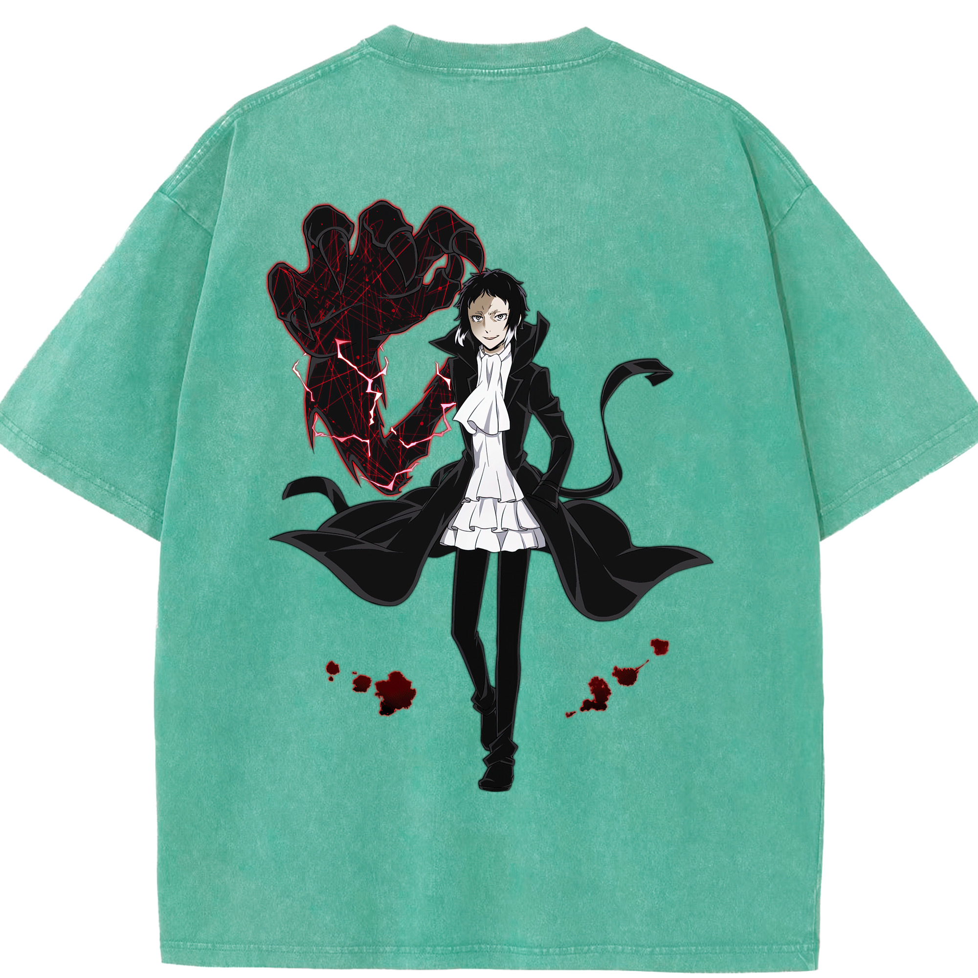 （画像用） 文豪ストレイドッグス Bungo Stray Dogs 綿100% ヴィンテージ風 半袖Tシャツ（背面プリント）